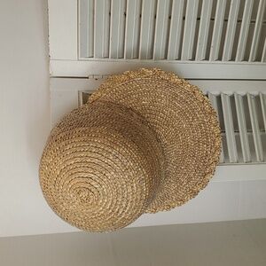 A H C HAT JOCKEY CAP LONG BILL 100% NATURAL STRAW LAP WEAVE
